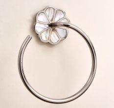 Silver Brass Mother Of Pearl Towel Ring